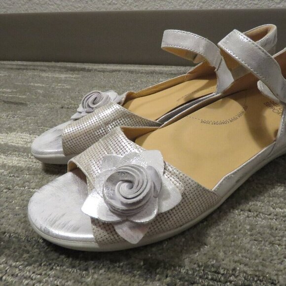ZIERA Super Support Delta Silver Leaf Rose Comfort Orthotic Sandals Size US 12.5 - Picture 2 of 12
